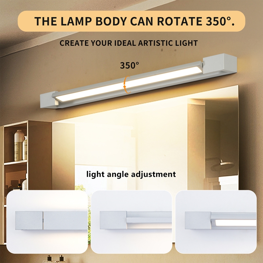 Brilagi - LED-badkamerspiegelverlichting AQUA LINE LED/18W/230V 60 cm IP44 mat chroom CRI 90