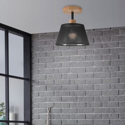 Brilagi - LED  Bevestigde hanglamp ANTHONY 1xE14/60W/230V eiken/zwart