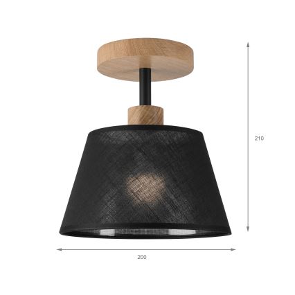 Brilagi - LED  Bevestigde hanglamp ANTHONY 1xE14/60W/230V eiken/zwart