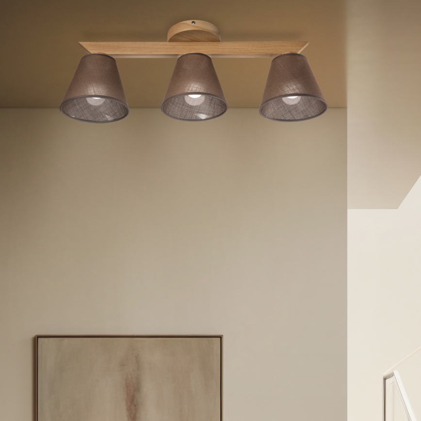 Brilagi - LED  Bevestigde hanglamp ANTHONY 3xE14/40W/230V eiken/bruin