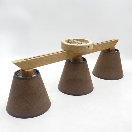 Brilagi - LED  Bevestigde hanglamp ANTHONY 3xE14/40W/230V eiken/bruin