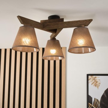 Brilagi - LED Bevestigde hanglamp ANTHONY 3xE14/40W/230V eiken/bruin