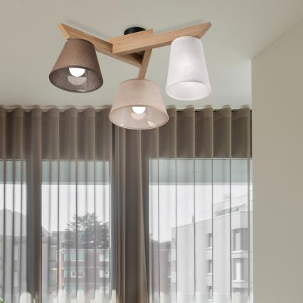 Brilagi - LED  Bevestigde hanglamp ANTHONY 3xE14/40W/230V eiken