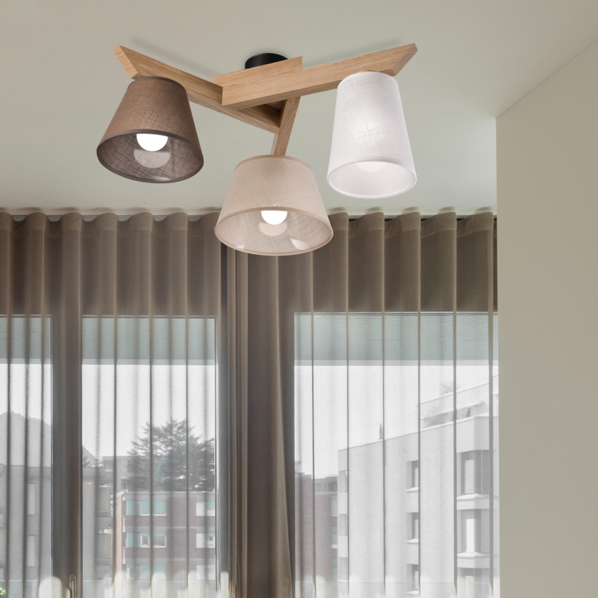 Brilagi - LED  Bevestigde hanglamp ANTHONY 3xE14/40W/230V eiken