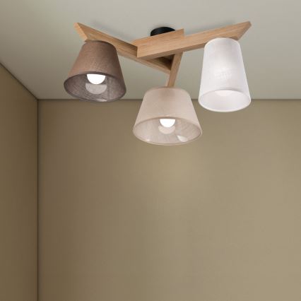 Brilagi - LED  Bevestigde hanglamp ANTHONY 3xE14/40W/230V eiken