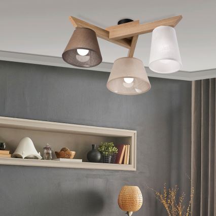 Brilagi - LED  Bevestigde hanglamp ANTHONY 3xE14/40W/230V eiken