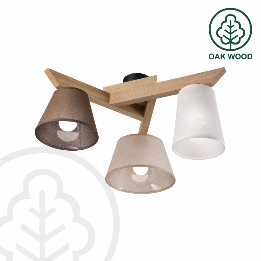 Brilagi - LED  Bevestigde hanglamp ANTHONY 3xE14/40W/230V eiken