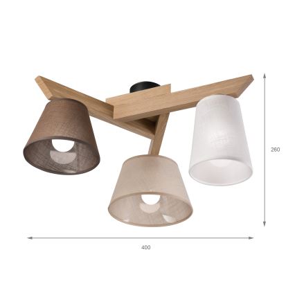 Brilagi - LED  Bevestigde hanglamp ANTHONY 3xE14/40W/230V eiken