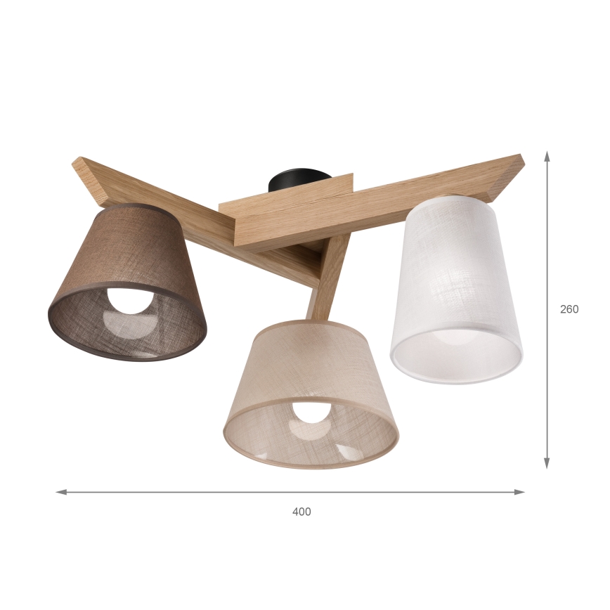 Brilagi - LED  Bevestigde hanglamp ANTHONY 3xE14/40W/230V eiken