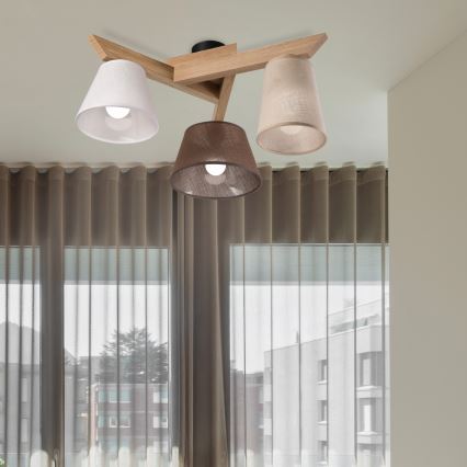 Brilagi - LED  Bevestigde hanglamp ANTHONY 3xE14/40W/230V eiken