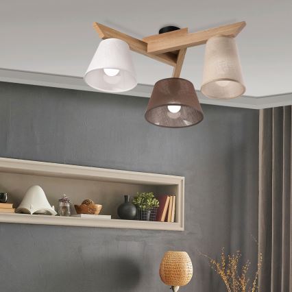 Brilagi - LED  Bevestigde hanglamp ANTHONY 3xE14/40W/230V eiken