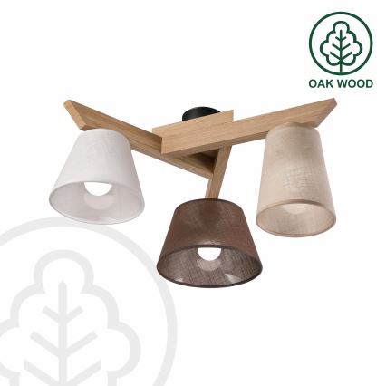 Brilagi - LED  Bevestigde hanglamp ANTHONY 3xE14/40W/230V eiken