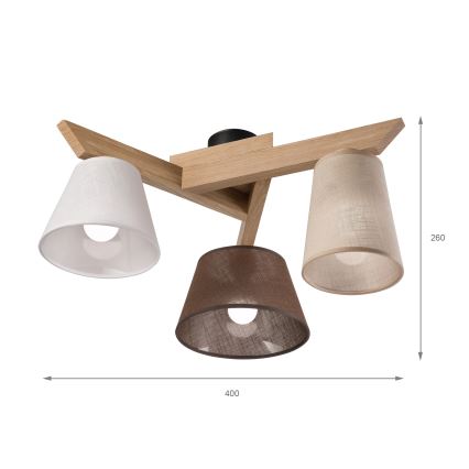 Brilagi - LED  Bevestigde hanglamp ANTHONY 3xE14/40W/230V eiken