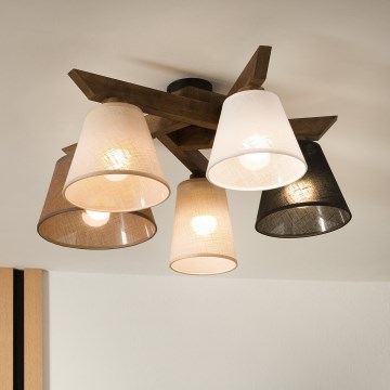Brilagi - LED  Bevestigde hanglamp ANTHONY 5xE14/40W/230V eiken