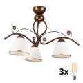 Brilagi - LED Bevestigde Hanglamp ANTICO 3xE27/60W/230V brons patina