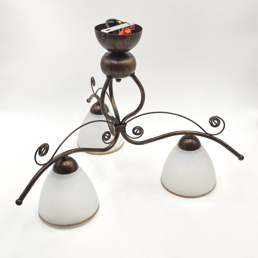 Brilagi - LED Bevestigde Hanglamp ANTICO 3xE27/60W/230V brons patina