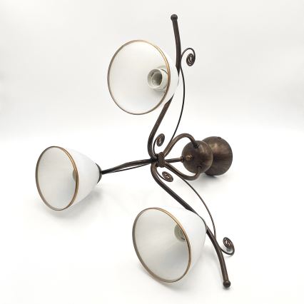 Brilagi - LED Bevestigde Hanglamp ANTICO 3xE27/60W/230V brons patina