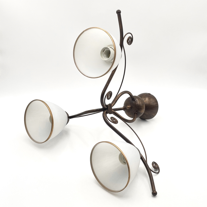 Brilagi - LED Bevestigde Hanglamp ANTICO 3xE27/60W/230V brons patina