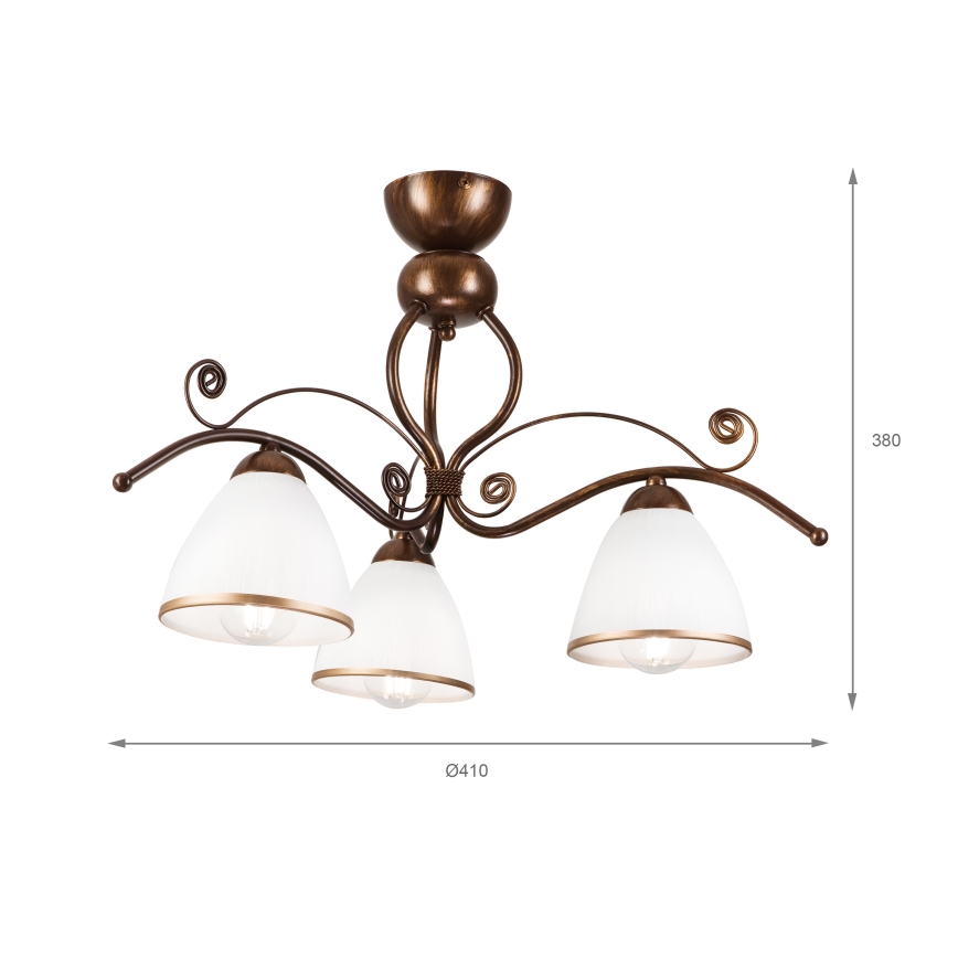 Brilagi - LED Bevestigde Hanglamp ANTICO 3xE27/60W/230V brons patina