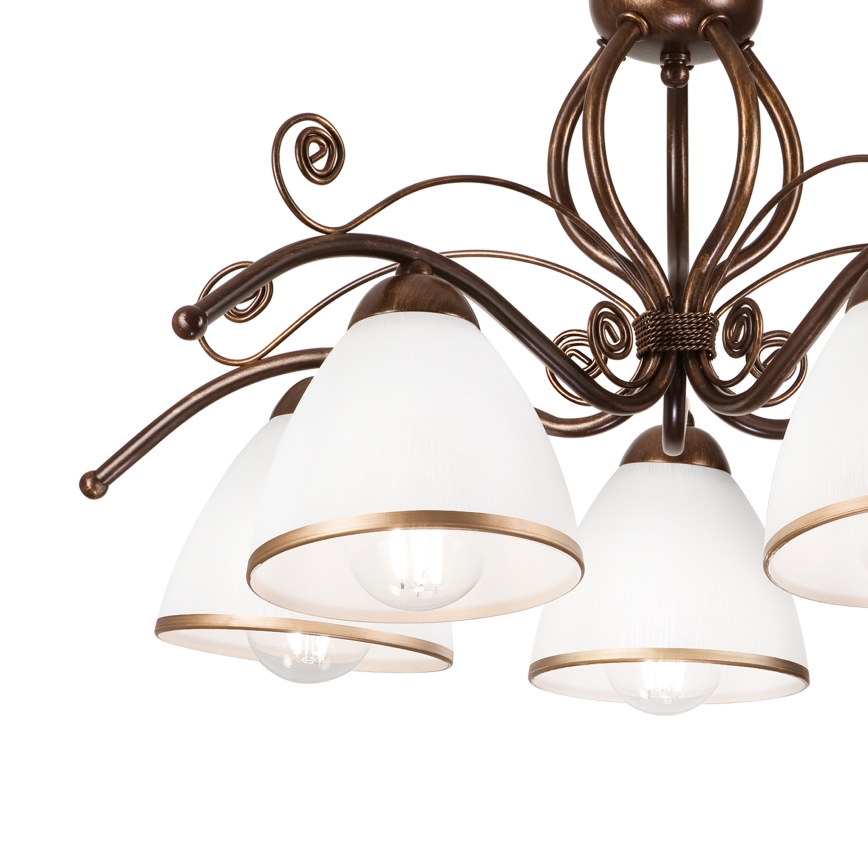 Brilagi - LED Bevestigde Hanglamp ANTICO 5xE27/60W/230V brons patina