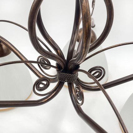 Brilagi - LED Bevestigde Hanglamp ANTICO 5xE27/60W/230V brons patina