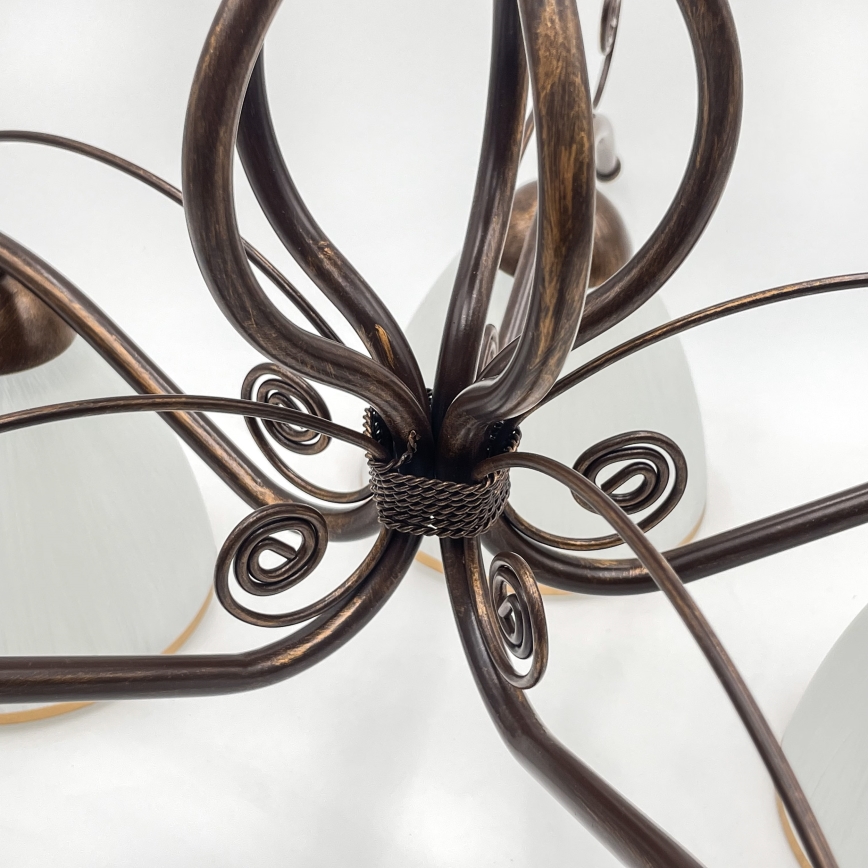 Brilagi - LED Bevestigde Hanglamp ANTICO 5xE27/60W/230V brons patina