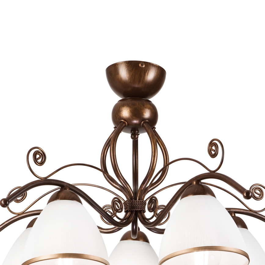 Brilagi - LED Bevestigde Hanglamp ANTICO 5xE27/60W/230V brons patina
