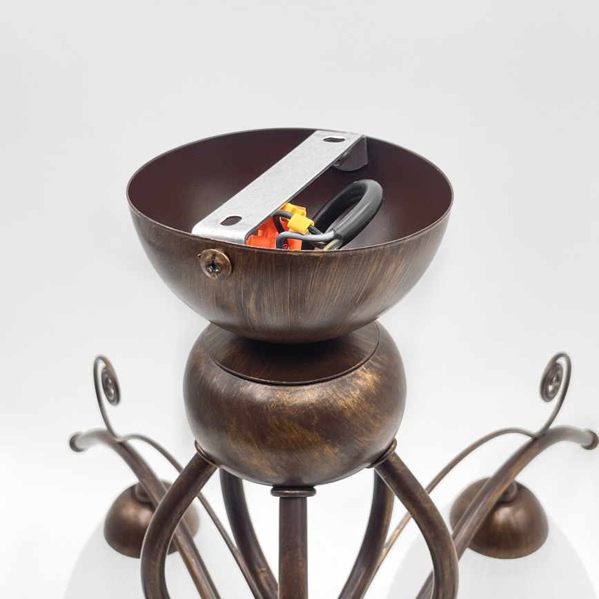 Brilagi - LED Bevestigde Hanglamp ANTICO 5xE27/60W/230V brons patina