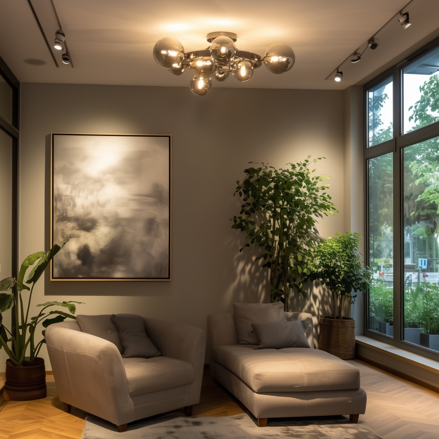 Brilagi - LED Bevestigde Hanglamp MILLA 10xG9/3W/230V glanzend chroom/gerookt