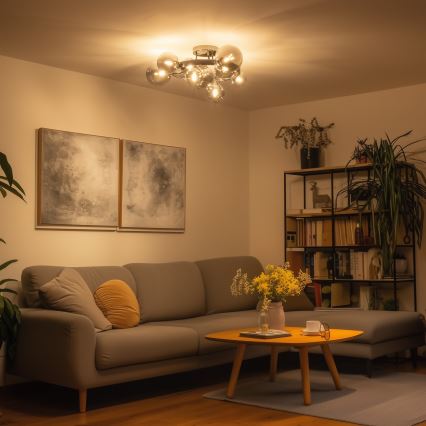 Brilagi - LED Bevestigde Hanglamp MILLA 10xG9/3W/230V glanzend chroom/gerookt