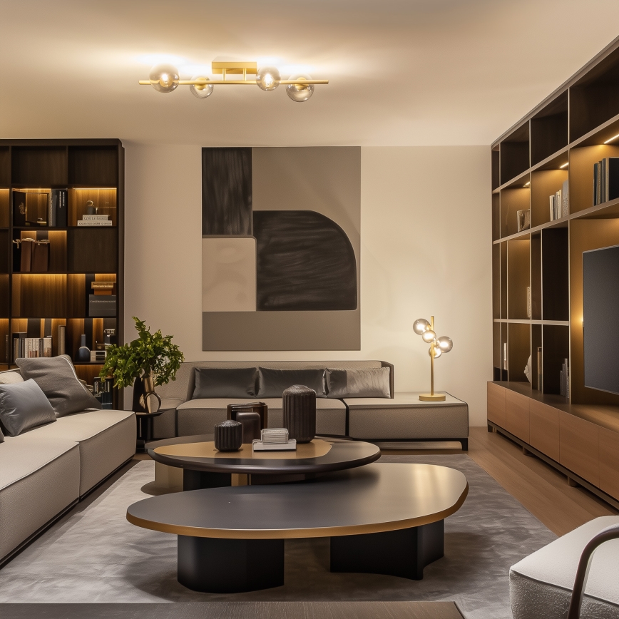 Brilagi - LED Bevestigde Hanglamp MILLA 4xG9/3W/230V goud/gerookt