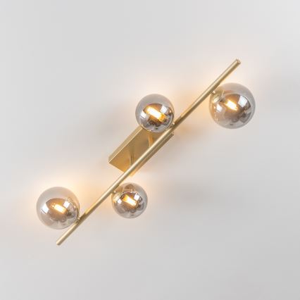 Brilagi - LED Bevestigde Hanglamp MILLA 4xG9/3W/230V goud/gerookt