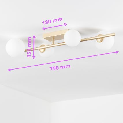 Brilagi - LED Bevestigde Hanglamp MILLA 4xG9/3W/230V goud/wit