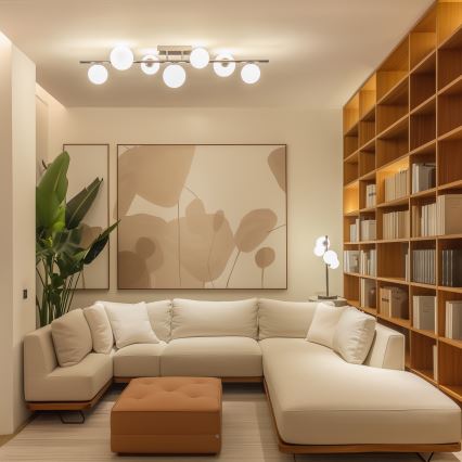 Brilagi - LED Bevestigde Hanglamp MILLA 7xG9/3W/230V glanzend chroom/wit