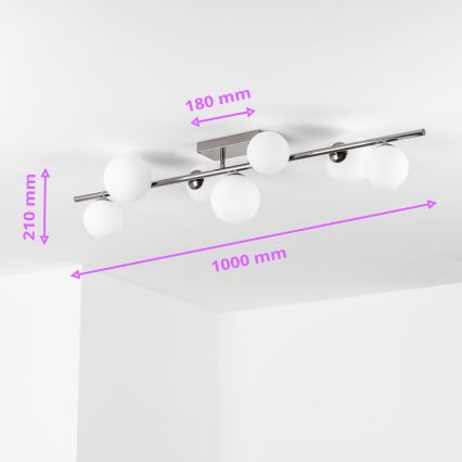 Brilagi - LED Bevestigde Hanglamp MILLA 7xG9/3W/230V glanzend chroom/wit