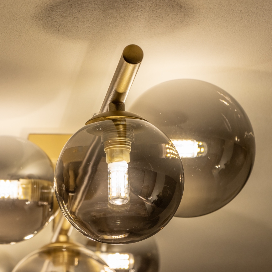 Brilagi - LED Bevestigde Hanglamp MILLA 7xG9/3W/230V goud/gerookt