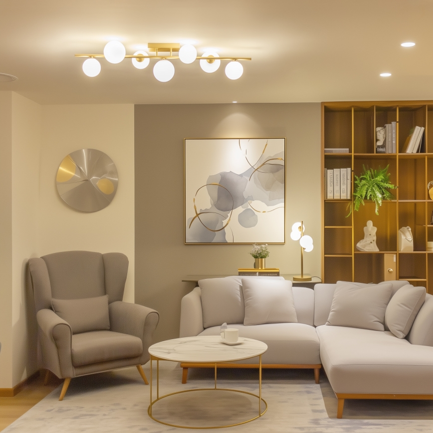 Brilagi - LED Bevestigde Hanglamp MILLA 7xG9/3W/230V goud/wit