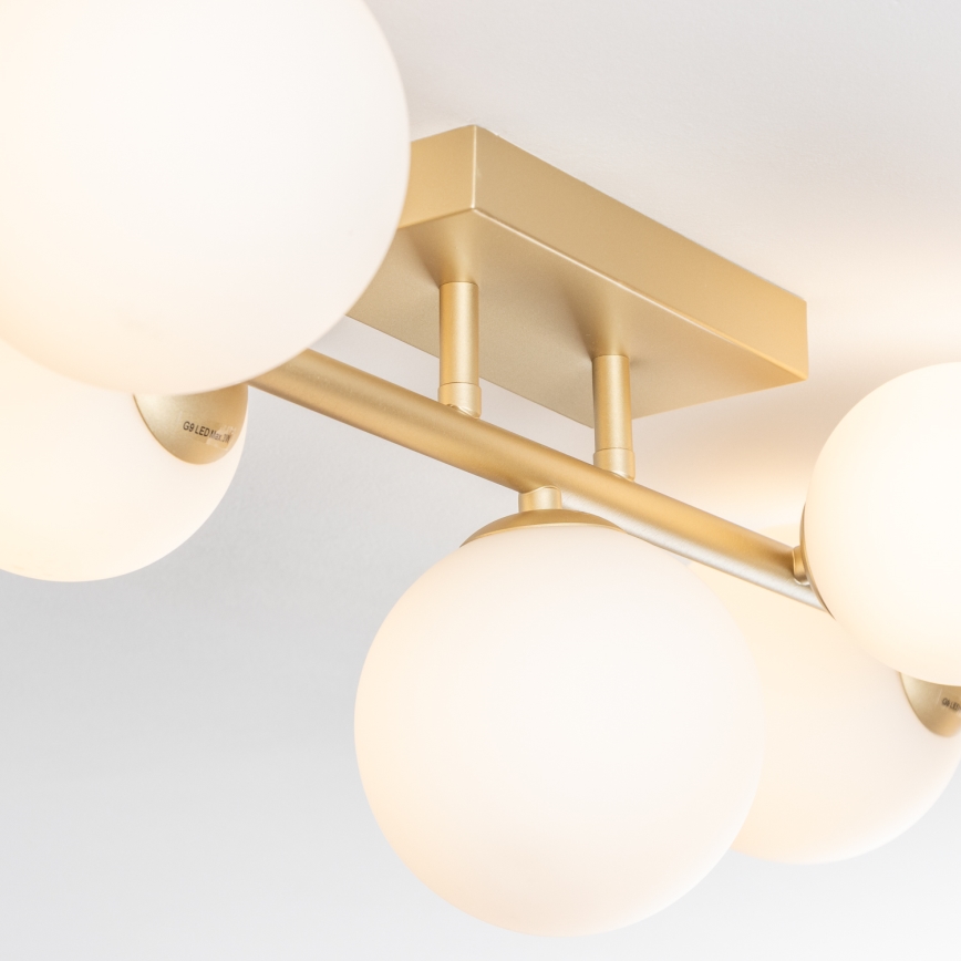 Brilagi - LED Bevestigde Hanglamp MILLA 7xG9/3W/230V goud/wit