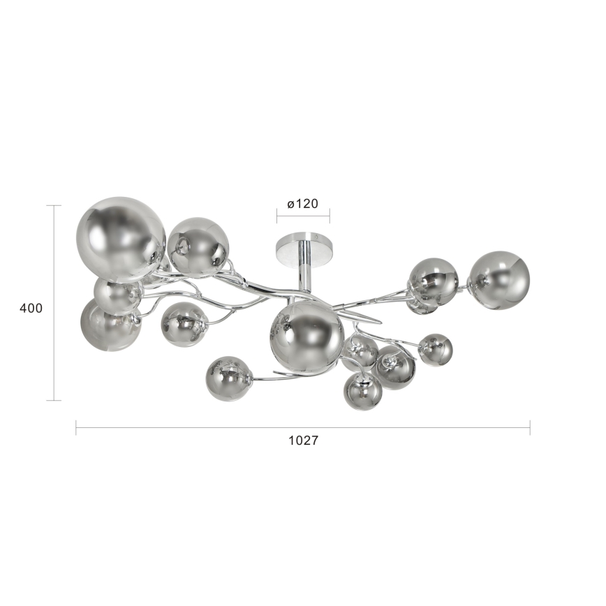Brilagi - LED Bevestigde Hanglamp MISTEL 15xG9/3W/230V glanzend chroom/gerookt