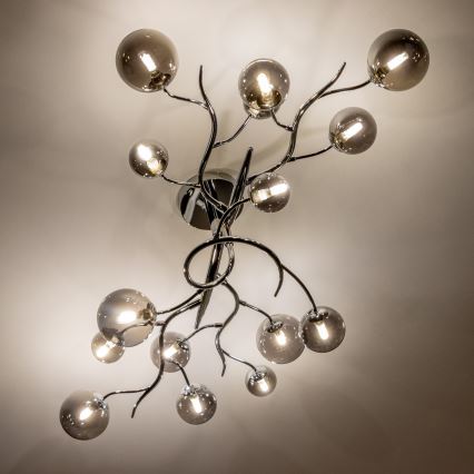 Brilagi - LED Bevestigde Hanglamp MISTEL 15xG9/3W/230V glanzend chroom/gerookt