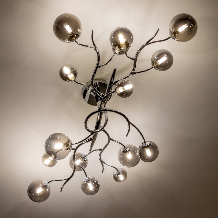 Brilagi - LED Bevestigde Hanglamp MISTEL 15xG9/3W/230V glanzend chroom/gerookt