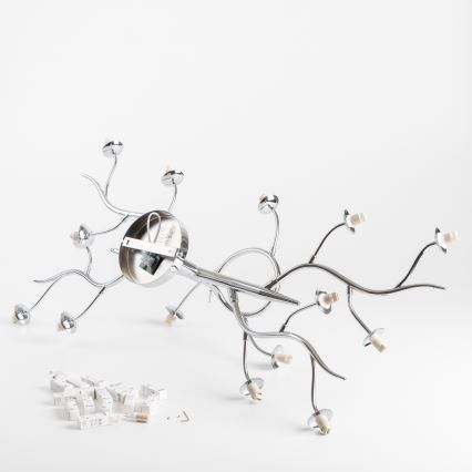 Brilagi - LED Bevestigde Hanglamp MISTEL 15xG9/3W/230V glanzend chroom/gerookt