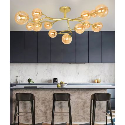 Brilagi - LED Bevestigde Hanglamp MISTEL 15xG9/3W/230V goud