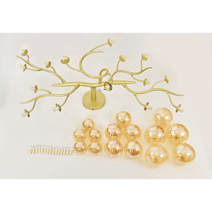 Brilagi - LED Bevestigde Hanglamp MISTEL 15xG9/3W/230V goud