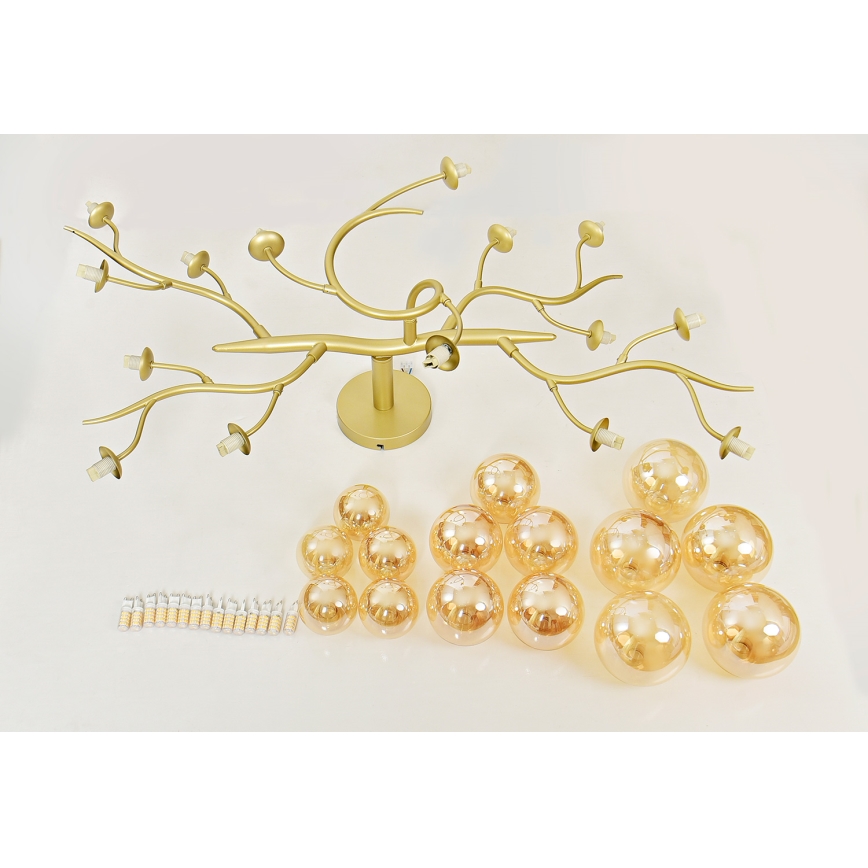 Brilagi - LED Bevestigde Hanglamp MISTEL 15xG9/3W/230V goud