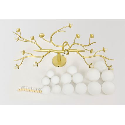 Brilagi - LED Bevestigde Hanglamp MISTEL 15xG9/3W/230V goud/wit