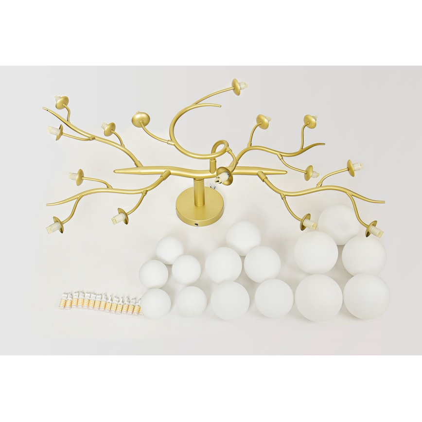 Brilagi - LED Bevestigde Hanglamp MISTEL 15xG9/3W/230V goud/wit