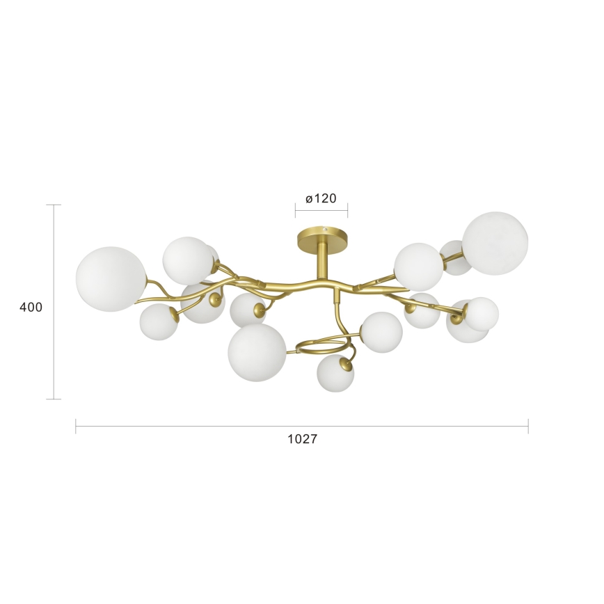 Brilagi - LED Bevestigde Hanglamp MISTEL 15xG9/3W/230V goud/wit