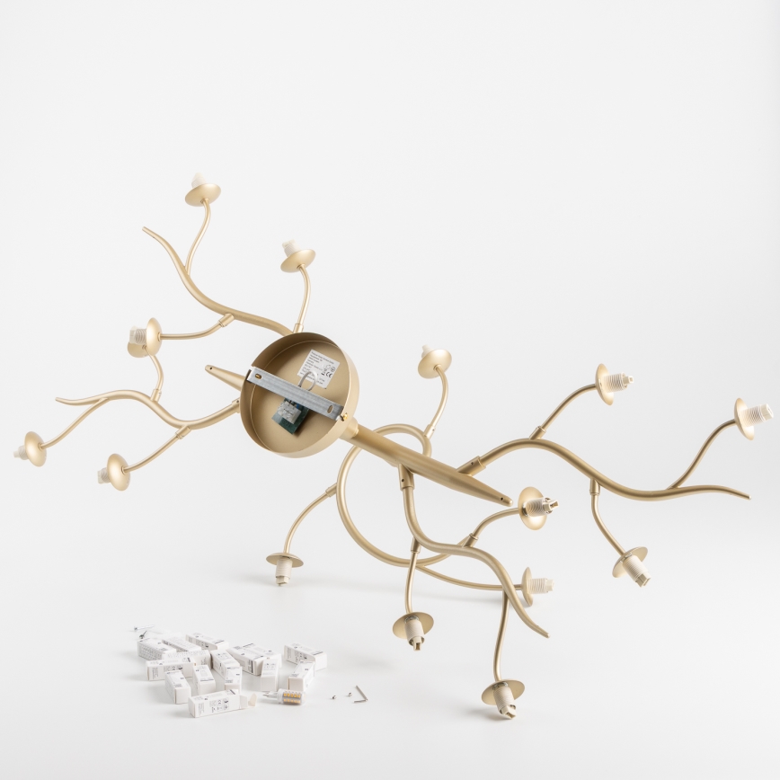 Brilagi - LED Bevestigde Hanglamp MISTEL 15xG9/3W/230V goud/wit