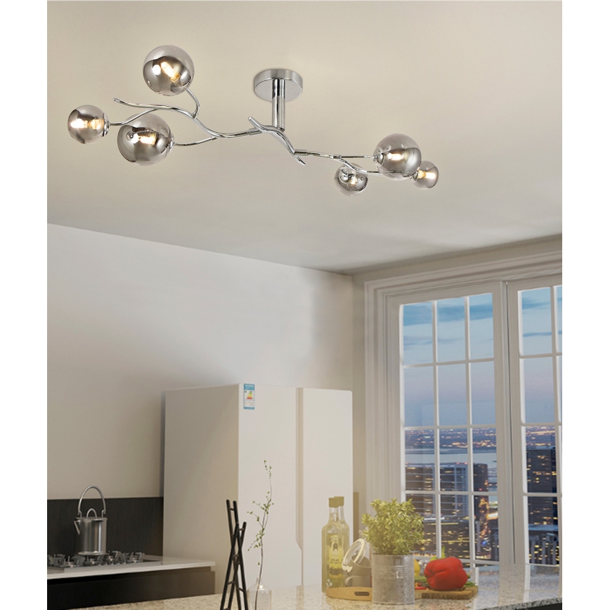 Brilagi - LED Bevestigde Hanglamp MISTEL 6xG9/3W/230V glanzend chroom/gerookt